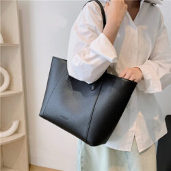 Simple Retro Large Capacity Pu Leather Tote Bag