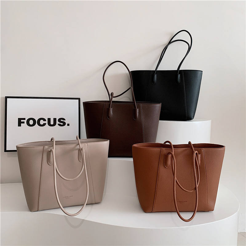 Simple Retro Large Capacity Pu Leather Tote Bag